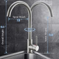 Aquacubic cupc certified black kitchen single hole faucet 304 stainless steel